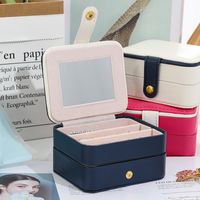1 Piece Fashion Color Block Plastic Pearl Velvet Napa Texture Jewelry Boxes main image 4