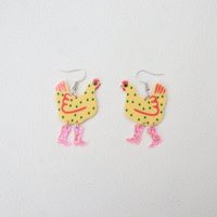 1 Pair Cute High Heel Chicken Arylic Women's Drop Earrings sku image 2