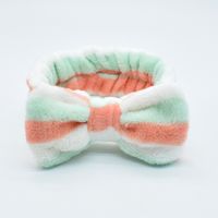 Fashion Stripe Polka Dots Flannel Bowknot Hair Band 1 Piece sku image 21