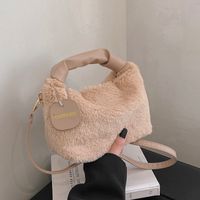 Women's Autumn&winter Plush Solid Color Fashion Square Zipper Handbag main image 5