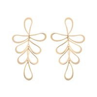 1 Pair Retro Leaf Round Irregular Alloy Earrings main image 4