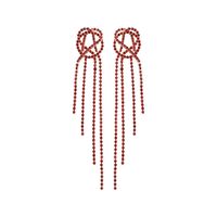 1 Pair Fashion Tassel Alloy Inlay Artificial Gemstones Women's Drop Earrings main image 5