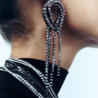 1 Pair Fashion Tassel Alloy Inlay Artificial Gemstones Women's Drop Earrings main image 6