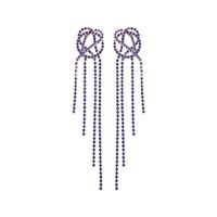 1 Pair Fashion Tassel Alloy Inlay Artificial Gemstones Women's Drop Earrings sku image 3