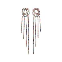 1 Pair Fashion Tassel Alloy Inlay Artificial Gemstones Women's Drop Earrings sku image 9