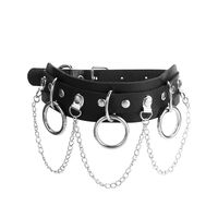 1 Piece Punk Cross Round Heart Shape Pu Leather Alloy Women's Choker main image 2