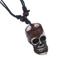 Ethnic Style Skull Wood Resin Wax Line Men's Necklace sku image 1