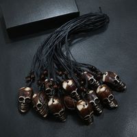 Ethnic Style Skull Wood Resin Wax Line Men's Necklace main image 1