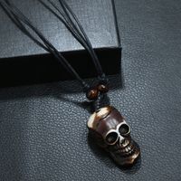 Ethnic Style Skull Wood Resin Wax Line Men's Necklace main image 3