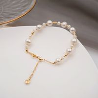 Fashion Round Pearl Copper Beaded Bracelets 1 Piece main image 3