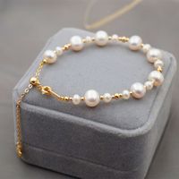 Fashion Round Pearl Copper Beaded Bracelets 1 Piece main image 1
