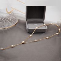 Fashion Round Pearl Titanium Steel Chain Necklace 1 Piece main image 5
