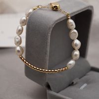 Mode Irregulär Perle Titan Stahl Kupfer Armbänder 1 Stück main image 5