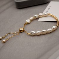 Mode Irregulär Perle Titan Stahl Kupfer Armbänder 1 Stück main image 3
