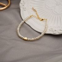 Fashion Star Heart Shape Pearl Copper Beaded Bracelets 1 Piece main image 5