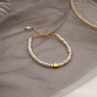 Fashion Star Heart Shape Pearl Copper Beaded Bracelets 1 Piece main image 2