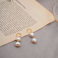 Fashion Irregular Pearl Copper Drop Earrings 1 Pair main image 4
