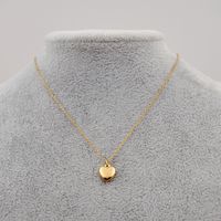 Simple Style Heart Shape Lock Titanium Steel Pearl Pendant Necklace 1 Piece sku image 2