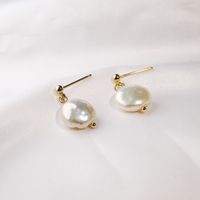 Simple Style Round Pearl Drop Earrings 1 Pair main image 2
