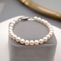 Simple Style Round Pearl Beaded Bracelets Necklace 1 Piece sku image 2