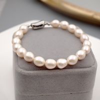 Simple Style Round Pearl Beaded Bracelets Necklace 1 Piece sku image 1
