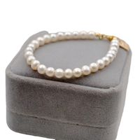 Fashion Round Pearl Titanium Steel Beaded Bracelets 1 Piece main image 4