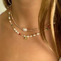Fashion Geometric Stainless Steel Artificial Crystal Beaded Pearl Necklace main image 5
