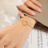 Ring Bracelet Box With Chain Titanium Steel Material 18k Real Gold Plated Three Layers Non-fading Wholesale Nihaojewelry sku image 1