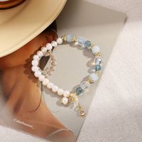Sweet Geometric Artificial Crystal Pearl Beaded Bracelets main image 4