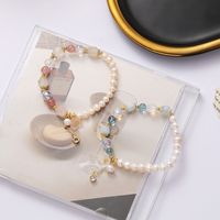 Sweet Geometric Artificial Crystal Pearl Beaded Bracelets main image 5