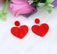 1 Pair Fashion Heart Shape Arylic Women's Drop Earrings main image 4