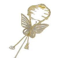 Mode Schmetterling Legierung Quaste Schmetterling Künstliche Edelsteine Künstliche Perlen Haarschnalle main image 3