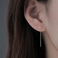 Style Simple Géométrique Le Cuivre Placage Zircon Ligne D'oreille 1 Paire main image 7