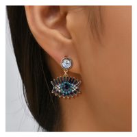 1 Pair Vintage Style Eye Alloy Inlay Artificial Crystal Rhinestones Women's Drop Earrings main image 2