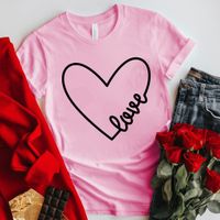 Women's T-shirt Short Sleeve T-shirts Printing Fashion Letter Heart Shape main image 5