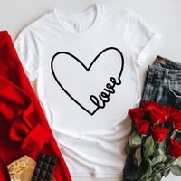 Women's T-shirt Short Sleeve T-shirts Printing Fashion Letter Heart Shape main image 2
