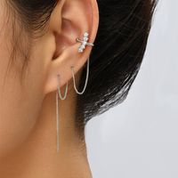 Modern Style Tassel Copper Inlay Zircon Ear Line 1 Pair sku image 8
