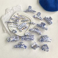 Ethnic Style Blue And White Porcelain Acetic Acid Sheets Stoving Varnish Hair Clip Hair Claws 1 Piece main image 5
