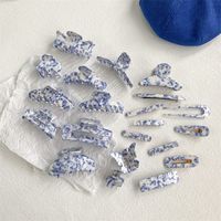 Ethnic Style Blue And White Porcelain Acetic Acid Sheets Stoving Varnish Hair Clip Hair Claws 1 Piece main image 1