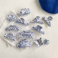Ethnic Style Blue And White Porcelain Acetic Acid Sheets Stoving Varnish Hair Clip Hair Claws 1 Piece main image 4