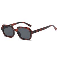 Fashion Solid Color Leopard Ac Square Full Frame Women's Sunglasses sku image 4