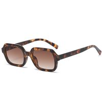 Fashion Solid Color Leopard Ac Square Full Frame Women's Sunglasses sku image 5