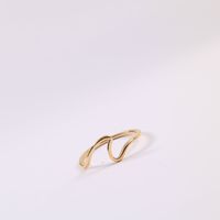 Simple Style Solid Color Titanium Steel Plating 18k Gold Plated Rings main image 4