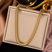 Fashion Solid Color Titanium Steel Plating Chain Inlay Zircon Necklace 1 Piece main image 4