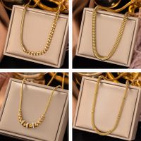 Fashion Solid Color Titanium Steel Plating Chain Inlay Zircon Necklace 1 Piece main image 1
