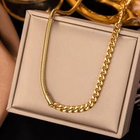 Fashion Solid Color Titanium Steel Plating Chain Inlay Zircon Necklace 1 Piece main image 3
