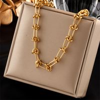 304 Stainless Steel 18K Gold Plated Hip-Hop Plating Geometric Necklace main image 1