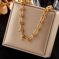 304 Stainless Steel 18K Gold Plated Hip-Hop Plating Geometric Necklace main image 6