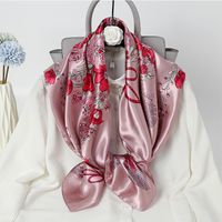 Women's Fashion Flower Chiffon Printing Silk Scarves sku image 2