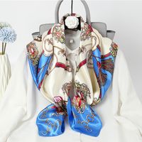 Women's Fashion Flower Chiffon Printing Silk Scarves sku image 10